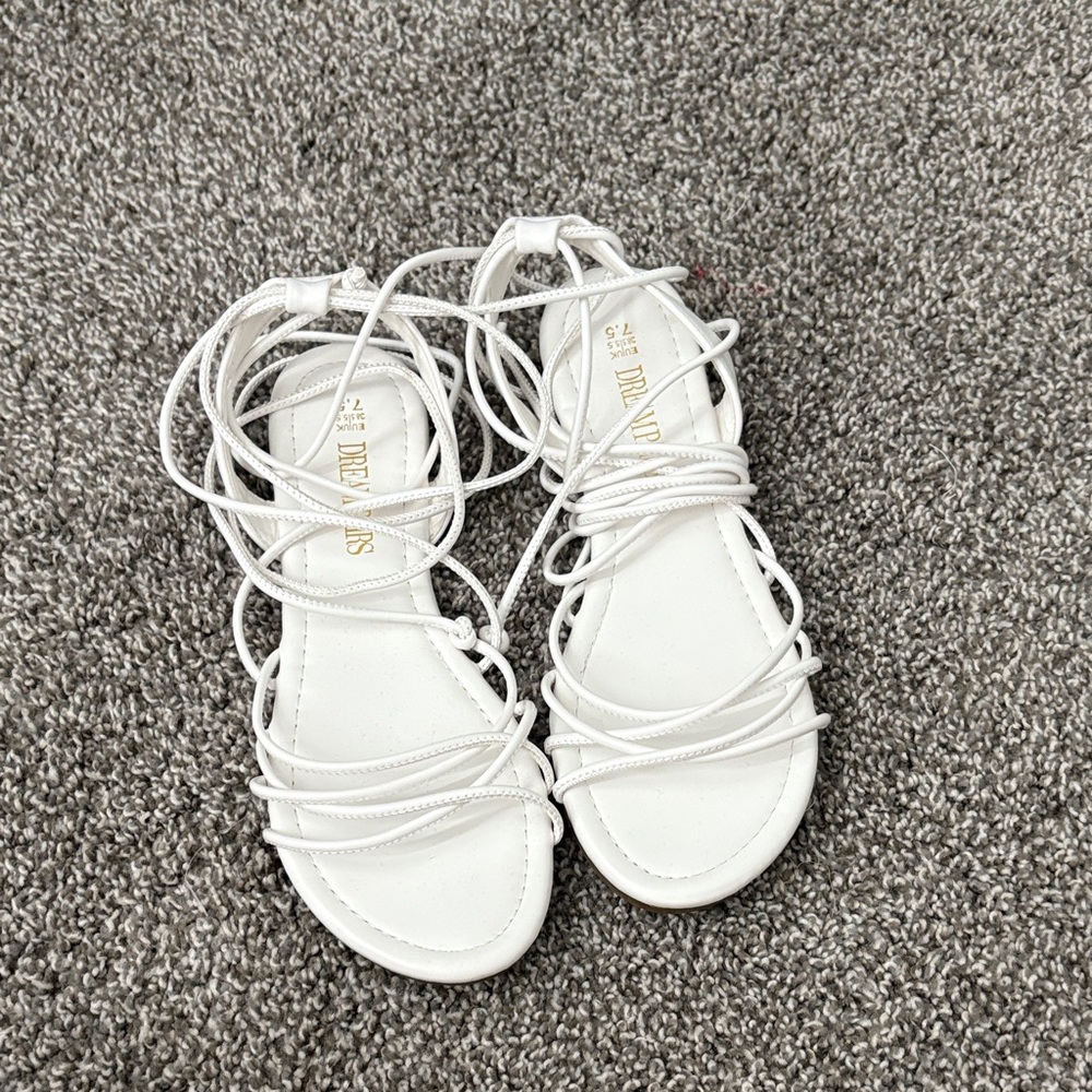 White Strappy Gladiator Sandals
